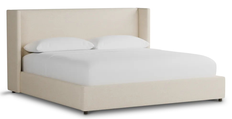 Captiva Merino Light Beige 48" Upholstered Shelter Bed