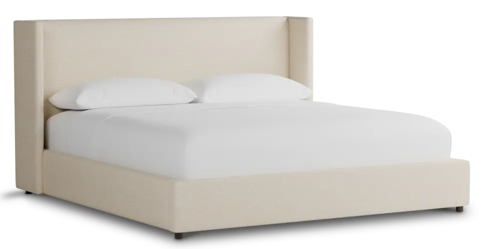 Captiva Merino Light Beige 48" Upholstered Shelter Bed Captiva Merino Light Beige 48" Upholstered Shelter Bed