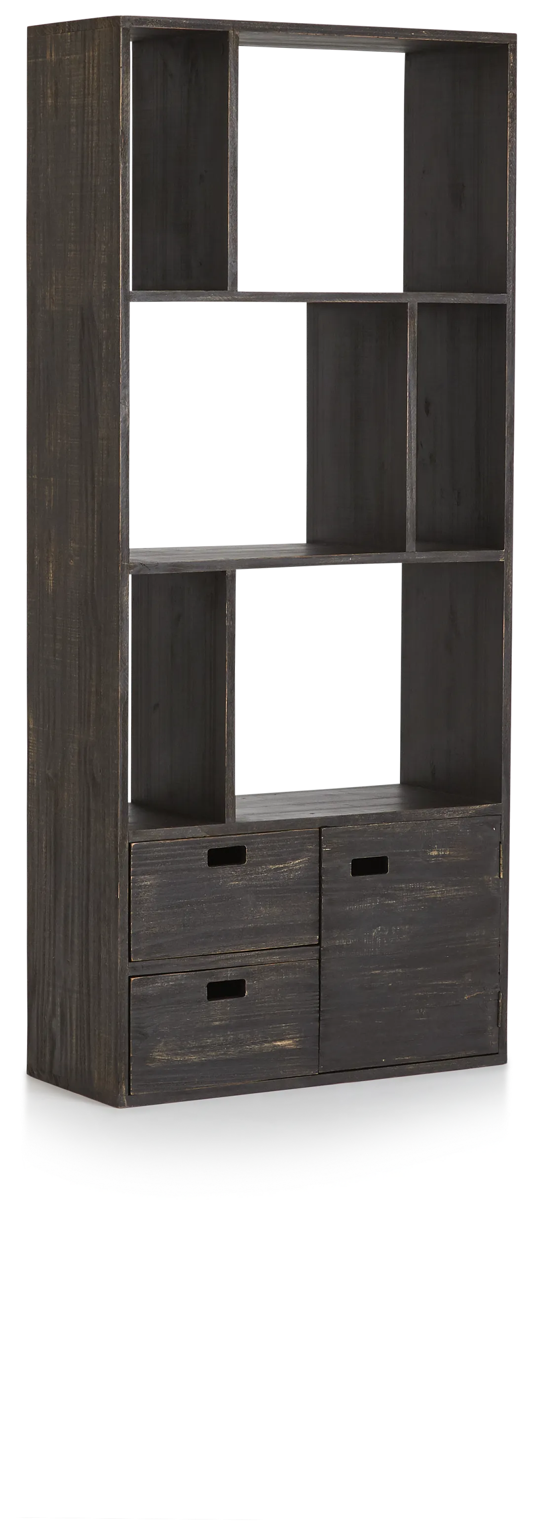 Indigo Light Brown Wood Bookcase