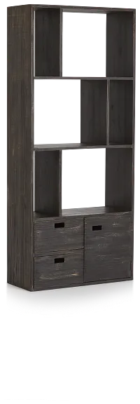 Indigo Light Brown Wood Bookcase