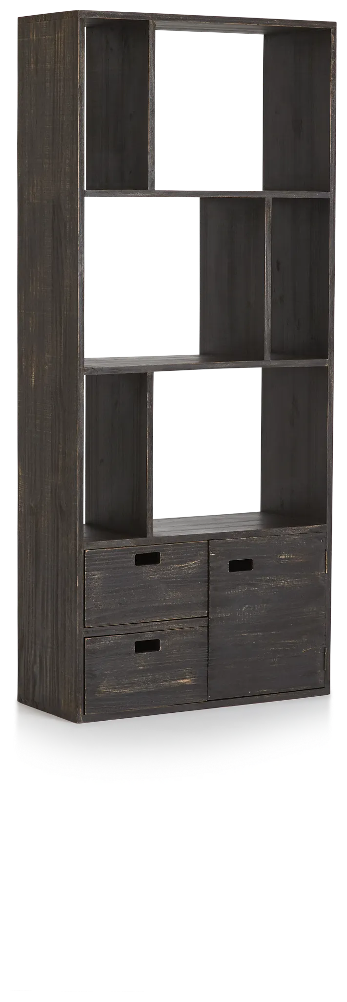 Indigo Light Brown Wood Bookcase