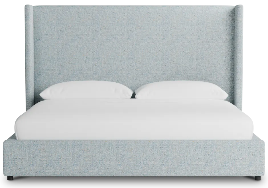 Captiva Natural Beauty Light Blue 60" Upholstered Shelter Bed