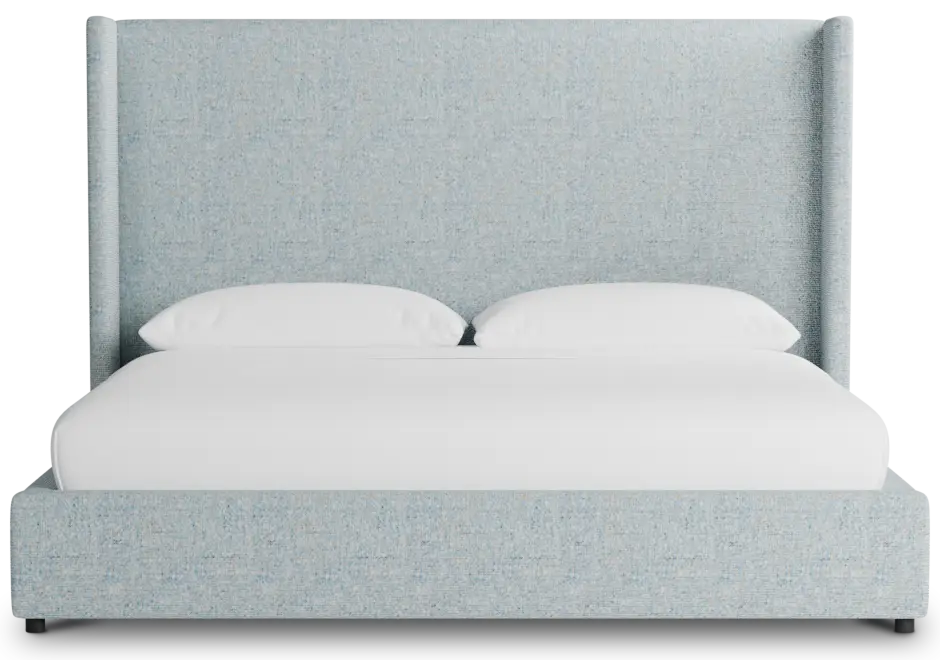 Captiva Natural Beauty Light Blue 60" Upholstered Shelter Bed Captiva Natural Beauty Light Blue 60" Upholstered Shelter Bed