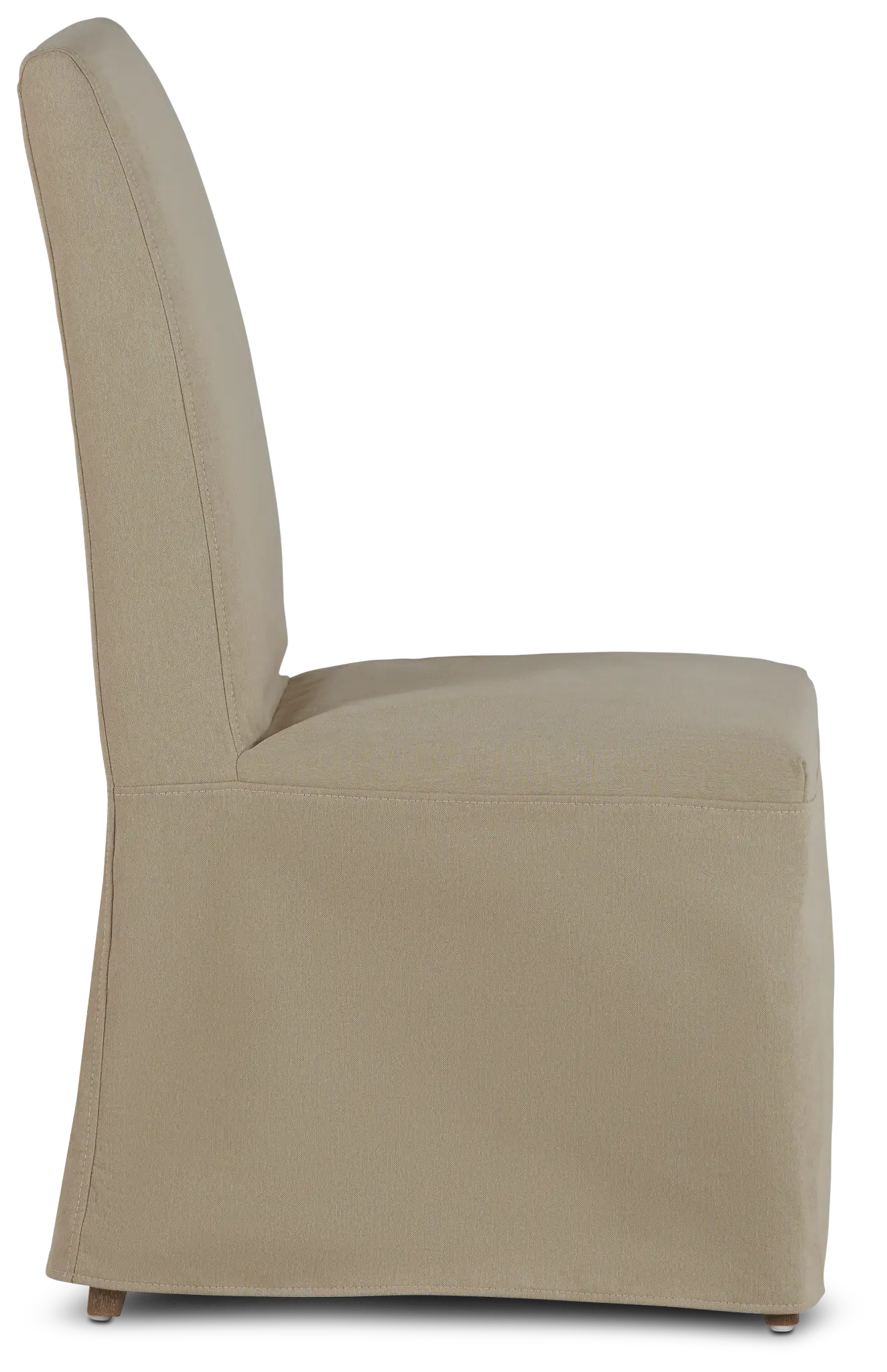 Destination Beige Long Slipcover Chair With Medium-tone Leg Destination Beige Long Slipcover Chair With Medium-tone Leg