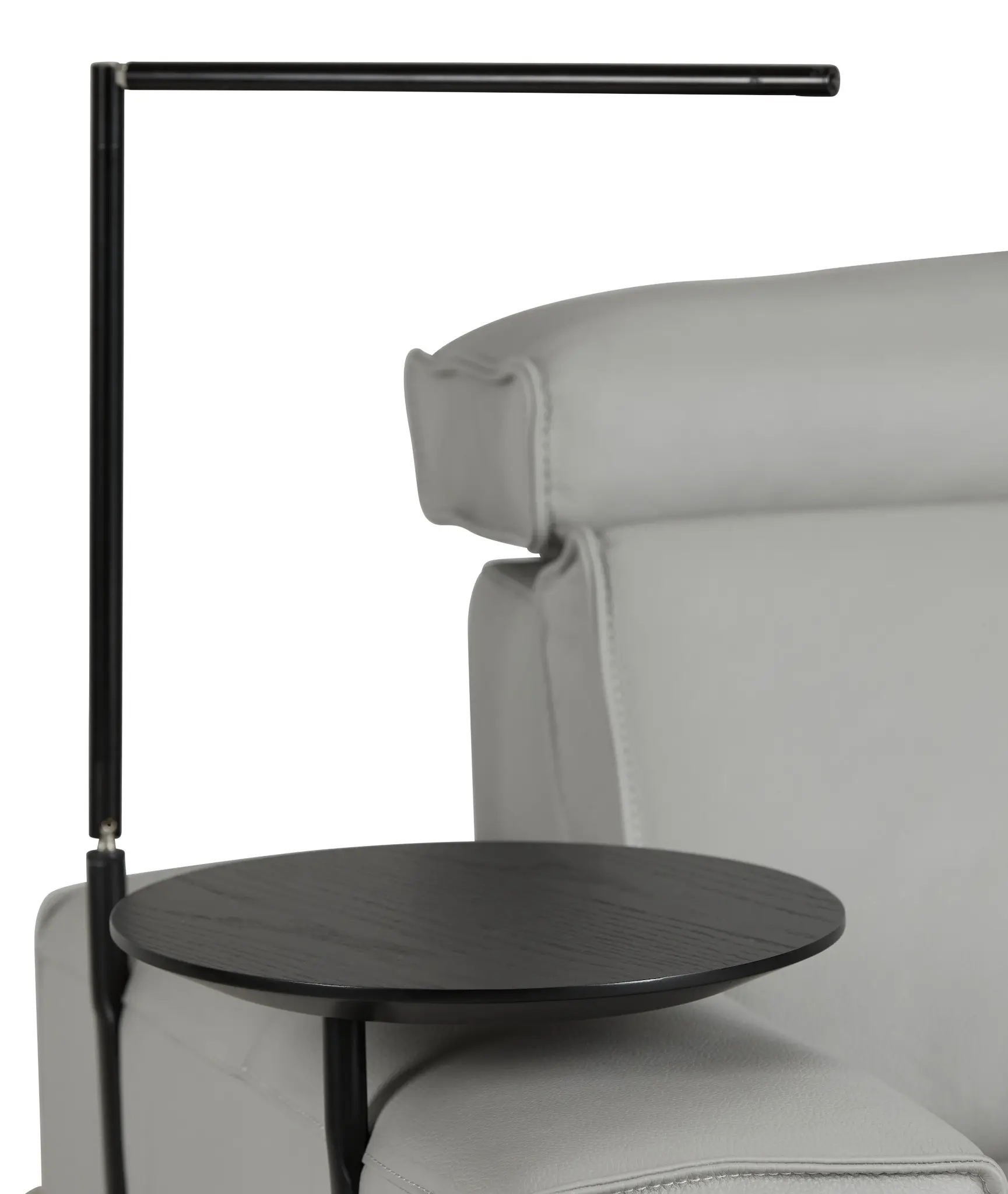 Carmelo Gray Leather Power Reclining Sofa With Left Table Carmelo Gray Leather Power Reclining Sofa With Left Table