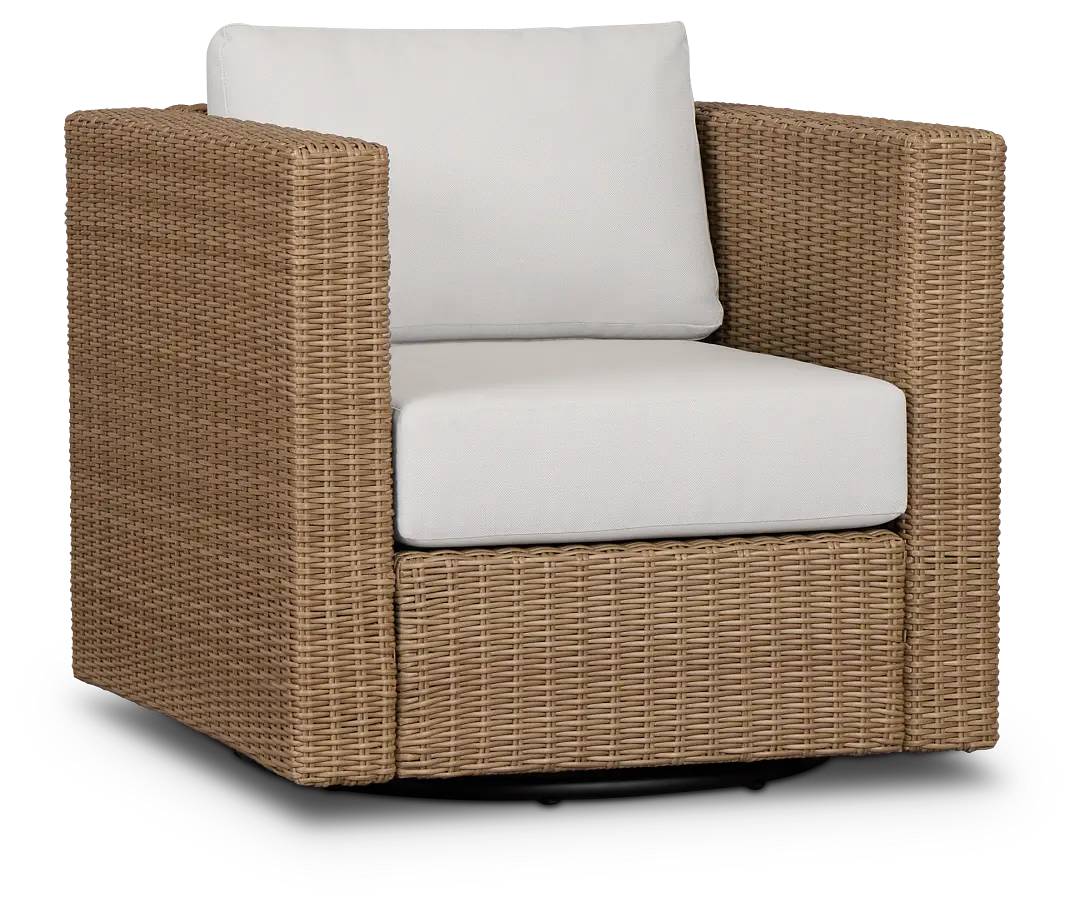 Montecito Light Tone Swivel Chair With Light Beige Cushions Montecito Light Tone Swivel Chair With Light Beige Cushions
