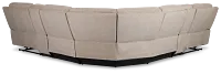 Walker Beige Fabric Large Dual Manually Reclining Two-arm Sectional
