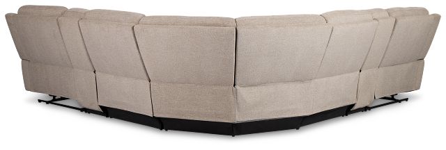 Walker Beige Fabric Large Dual Manually Reclining Two-arm Sectional