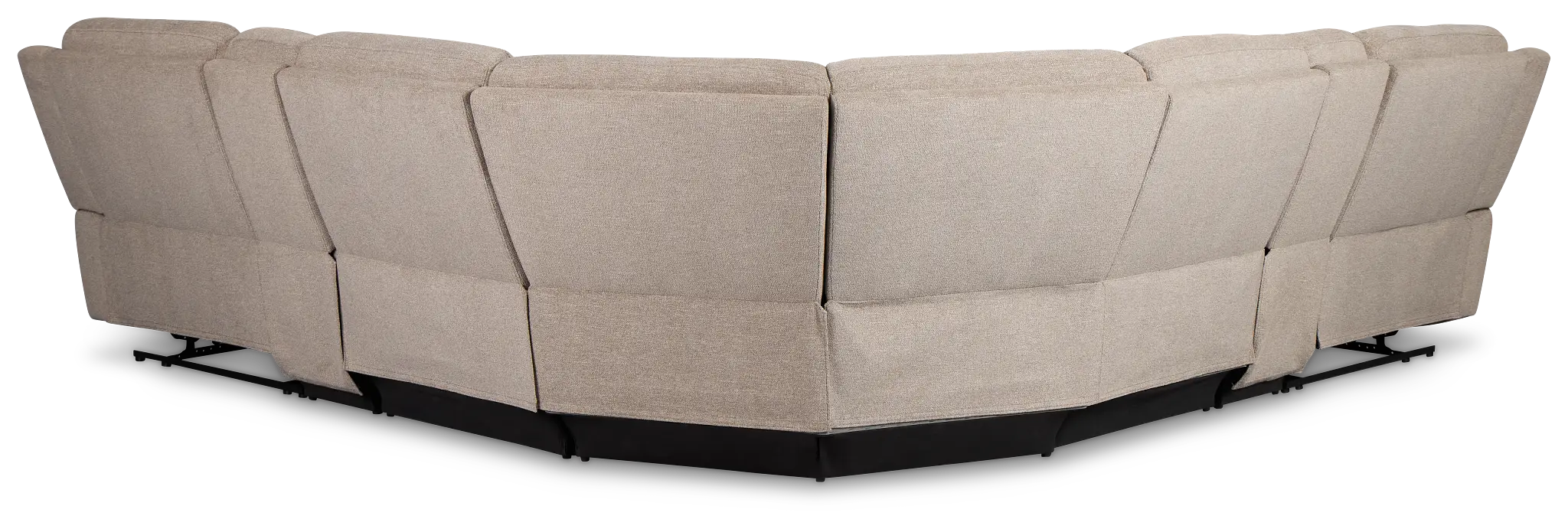 Walker Beige Fabric Large Dual Manually Reclining Two-arm Sectional Walker Beige Fabric Large Dual Manually Reclining Two-arm Sectional
