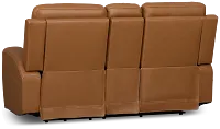 Flexsteel Belmont Medium Brown Lthr/vinyl Power Reclining Loveseat