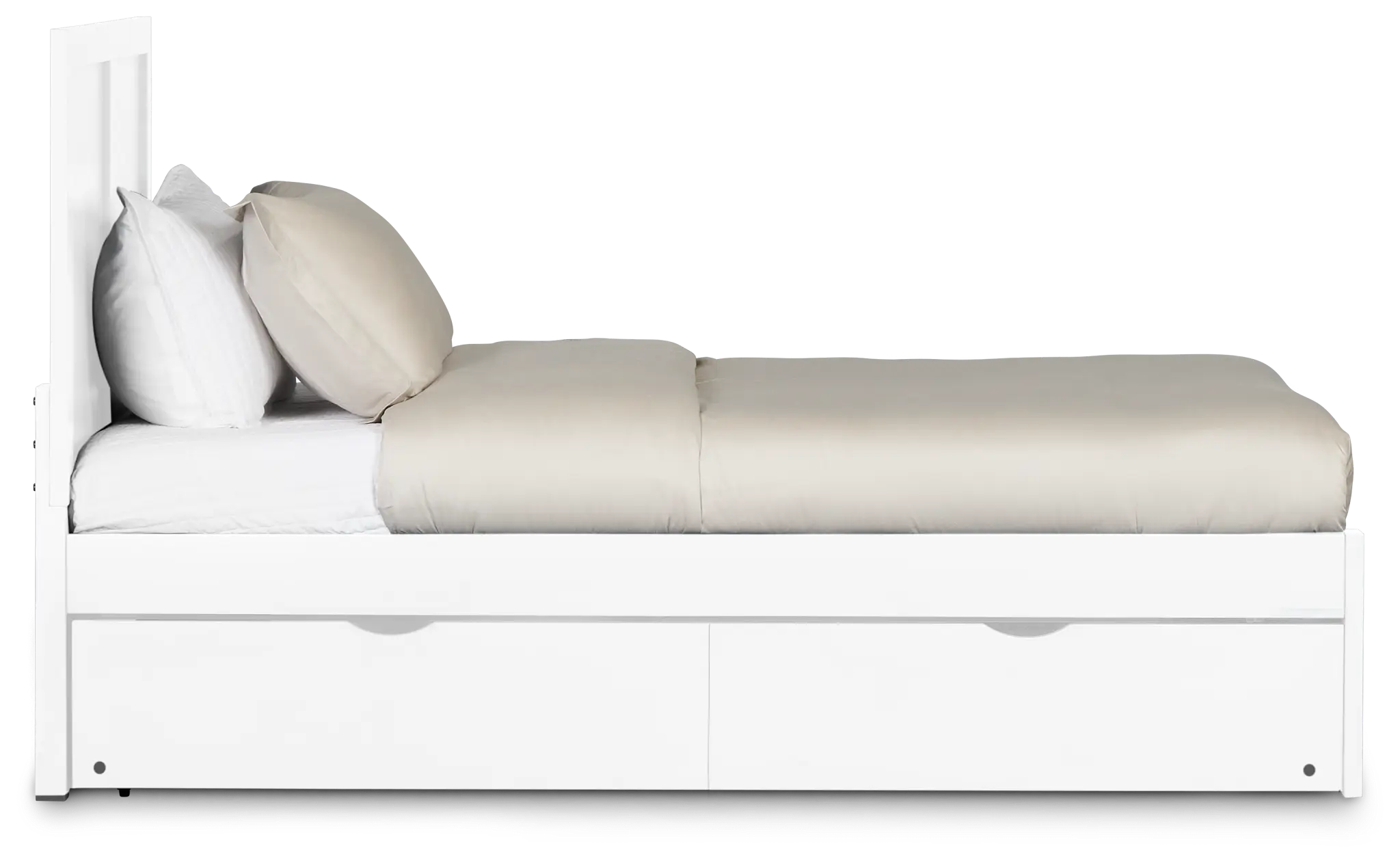 Charleston White Panel Bed With 2 Storage Drawers Charleston White Panel Bed With 2 Storage Drawers