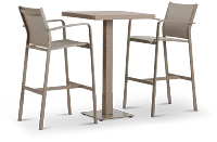 Lisbon Khaki Square Pub Table & 2 Barstools