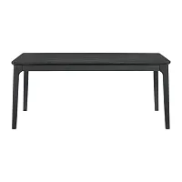 Kerensa Black Rect Table With 4 Upholstered Side Chairs & Bench