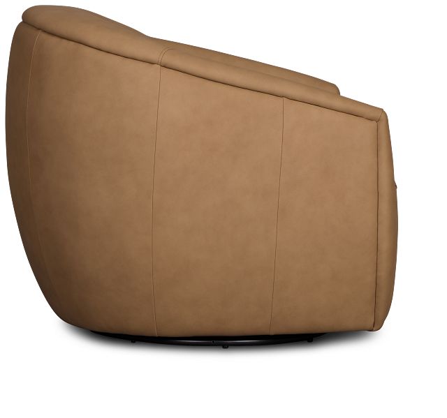 Kellan Light Brown Leather Swivel Chair