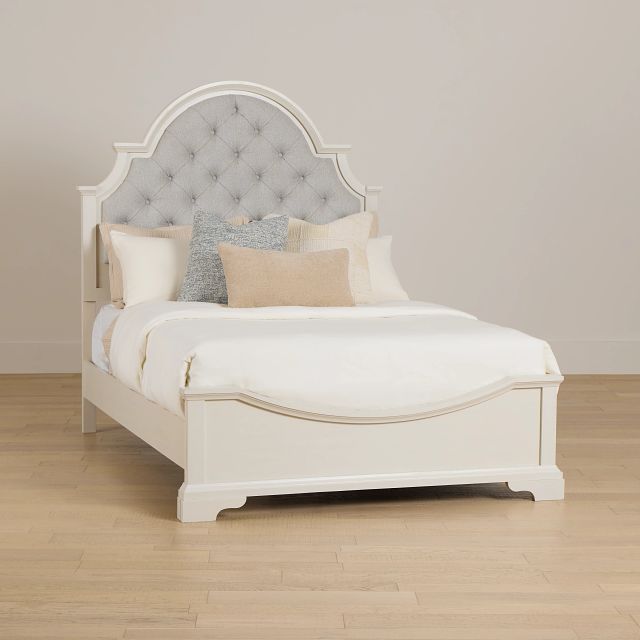 Charlotte White Uph Panel Bed