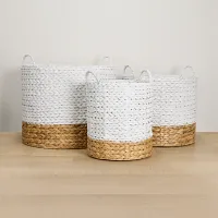 Cassie Set Of 3 White Basket