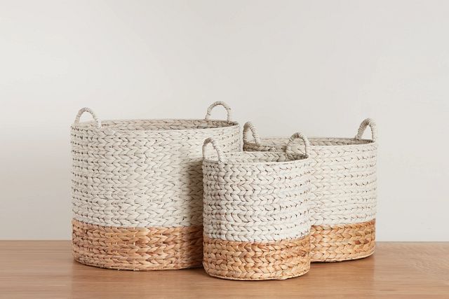 Cassie Set Of 3 White Basket