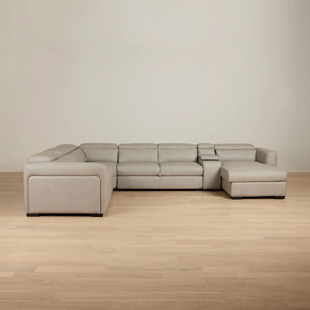 Melody Light Gray Storage Medium Right Power Reclining Chaise Sleeper Sect