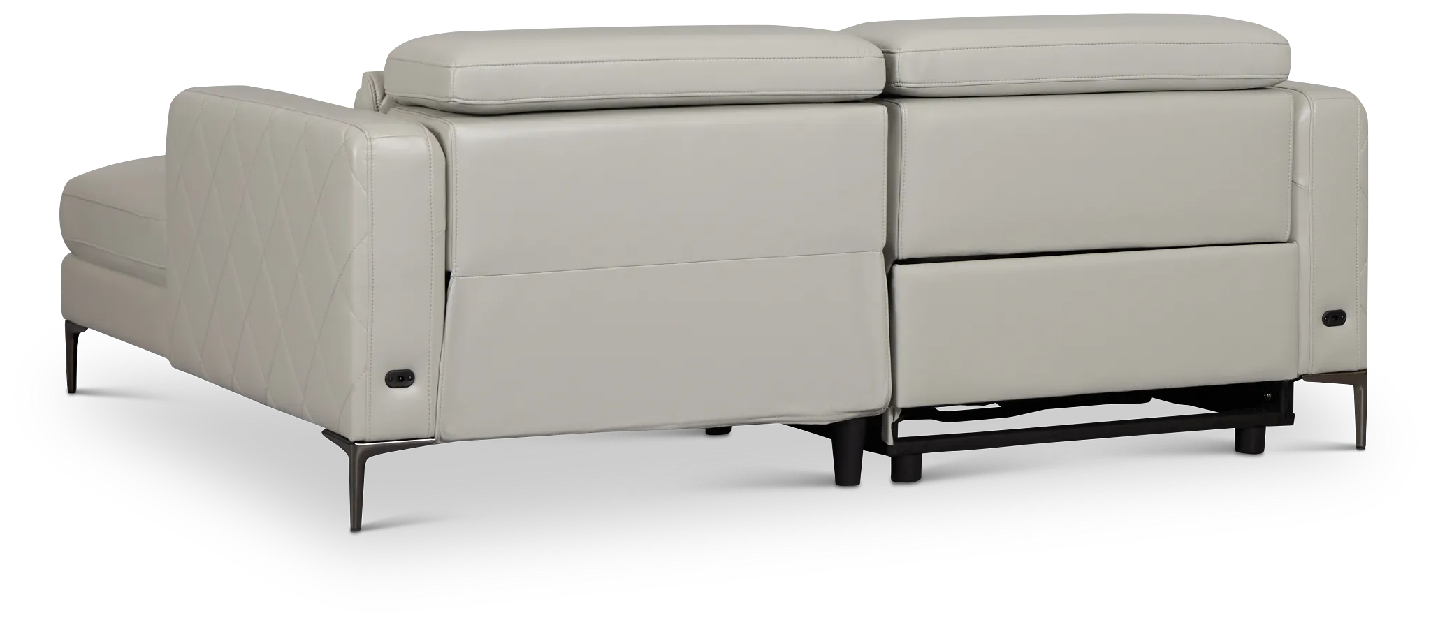 Ava Light Gray Micro Right Chaise Power Reclining Sectional