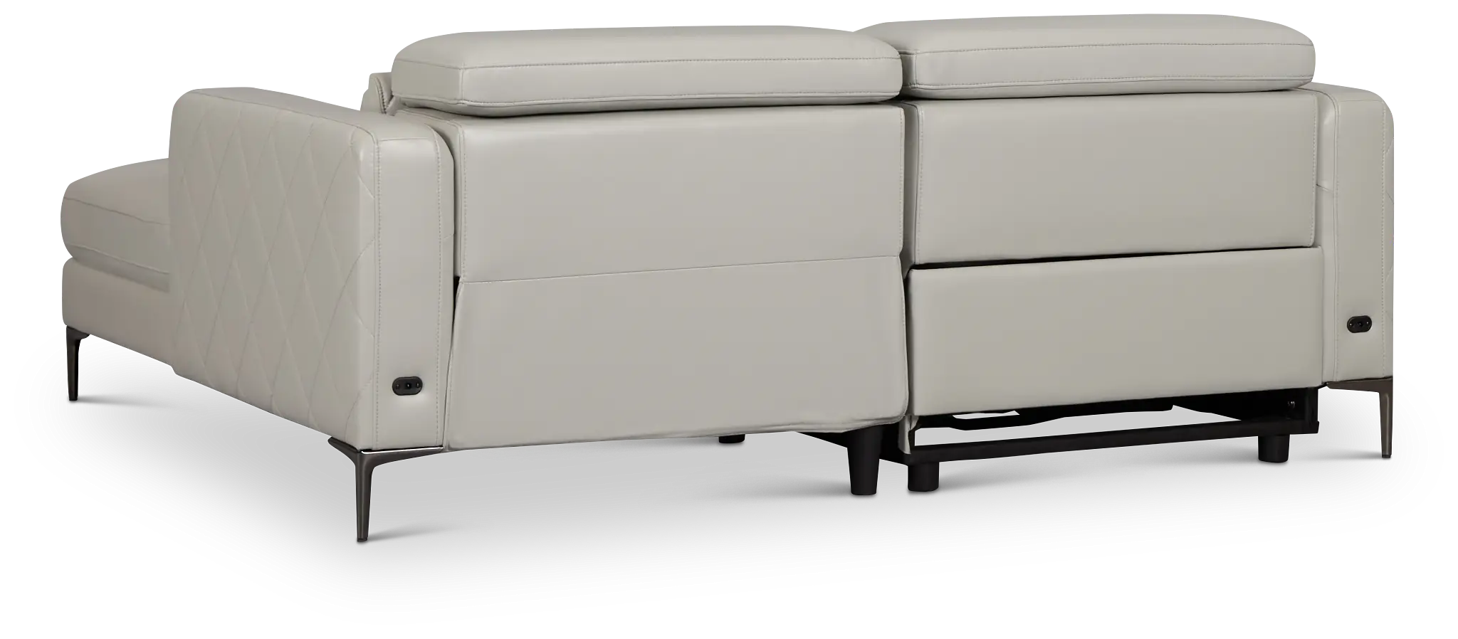Ava Light Gray Micro Right Chaise Power Reclining Sectional Ava Light Gray Micro Right Chaise Power Reclining Sectional