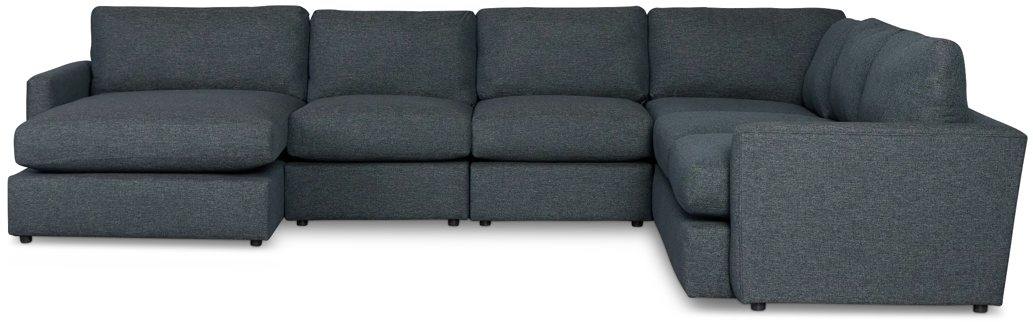 Noah Dark Blue Fabric Large Left Chaise Sectional Noah Dark Blue Fabric Large Left Chaise Sectional