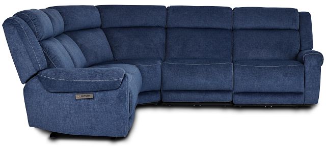 Beckett Dark Blue Micro Small Two-arm Power Reclining Sectional (3)