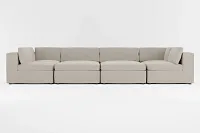 Destin Elevation Khaki Fabric 8-piece Pit Sectional