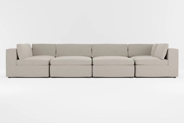 Destin Elevation Khaki Fabric 8-piece Pit Sectional