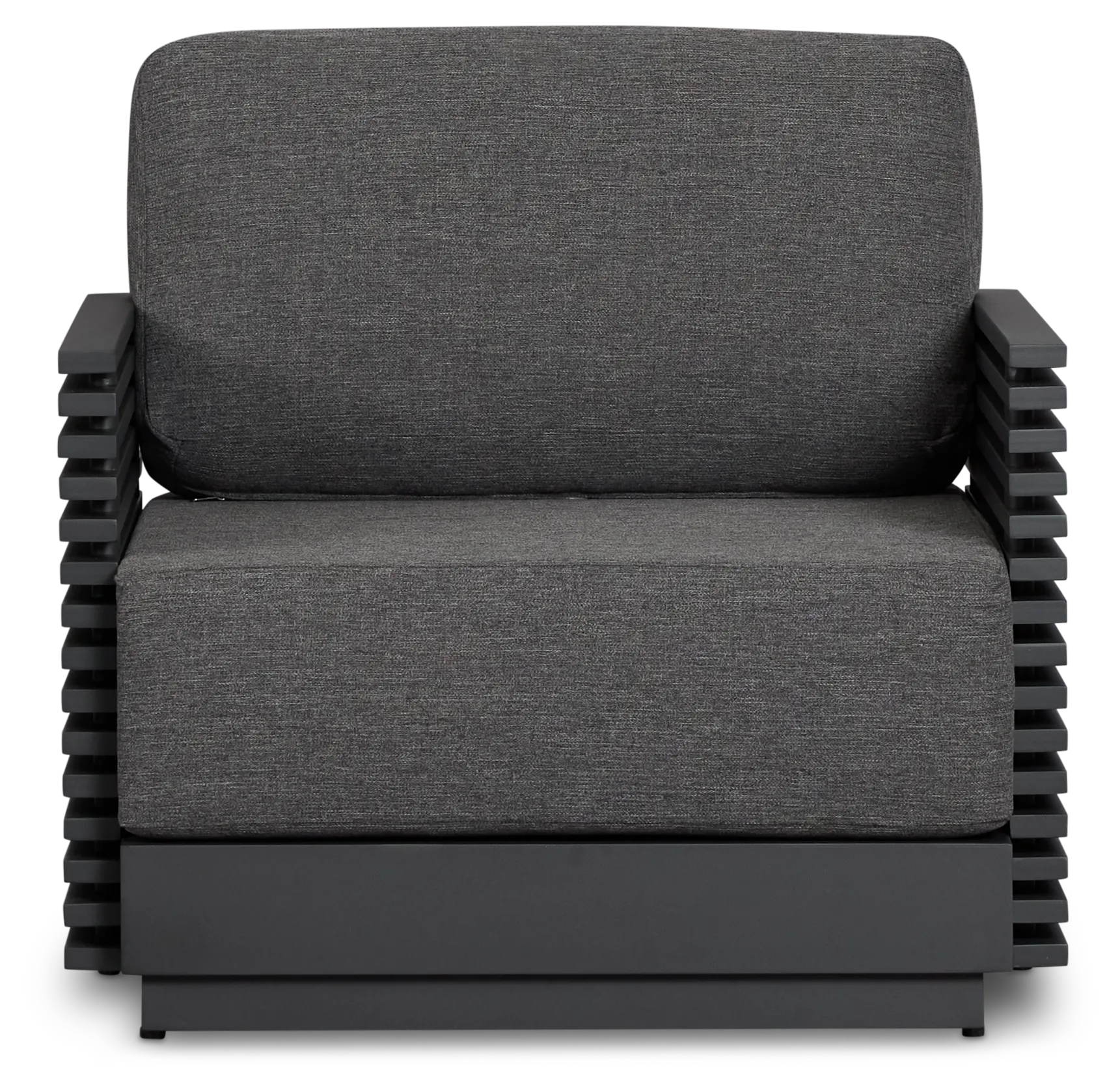 Monterey Black Aluminum Chair With Gray Cushion