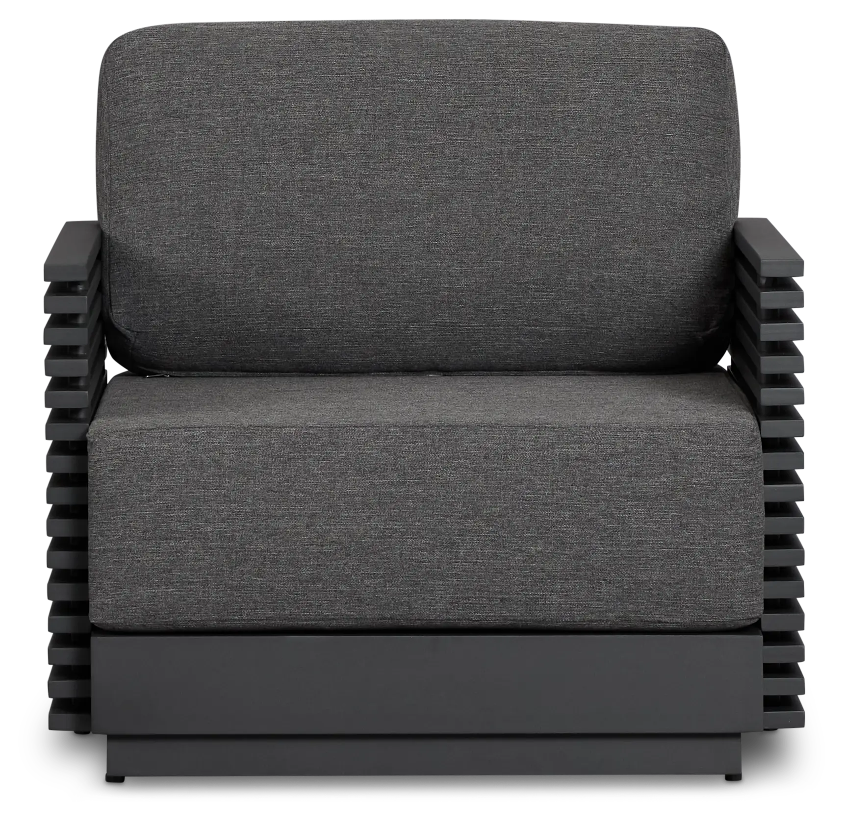 Monterey Black Aluminum Chair With Gray Cushion Monterey Black Aluminum Chair With Gray Cushion