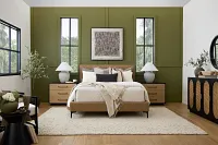 Highland Dark Brown Leather Panel Bed