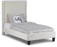 Collin Beige Velvet Platform Bed
