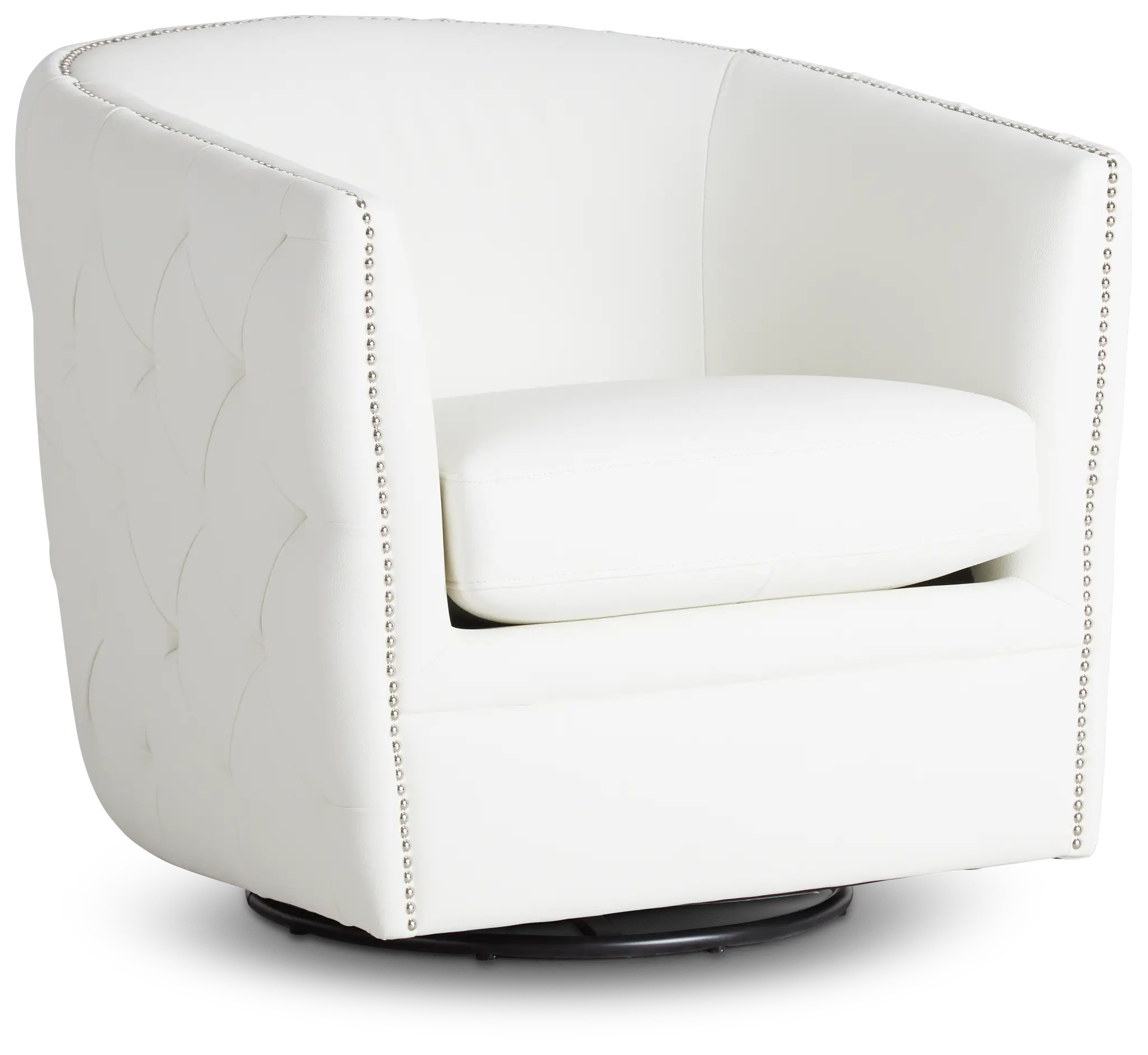 Naomi White Micro Swivel Accent Chair Naomi White Micro Swivel Accent Chair