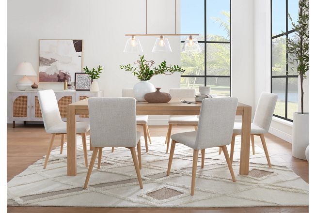 Park Ridge Light Tone Rectangular Table & 4 Upholstered Chairs