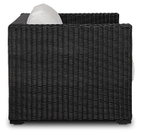 Montecito Black Sofa With Light Beige Cushions