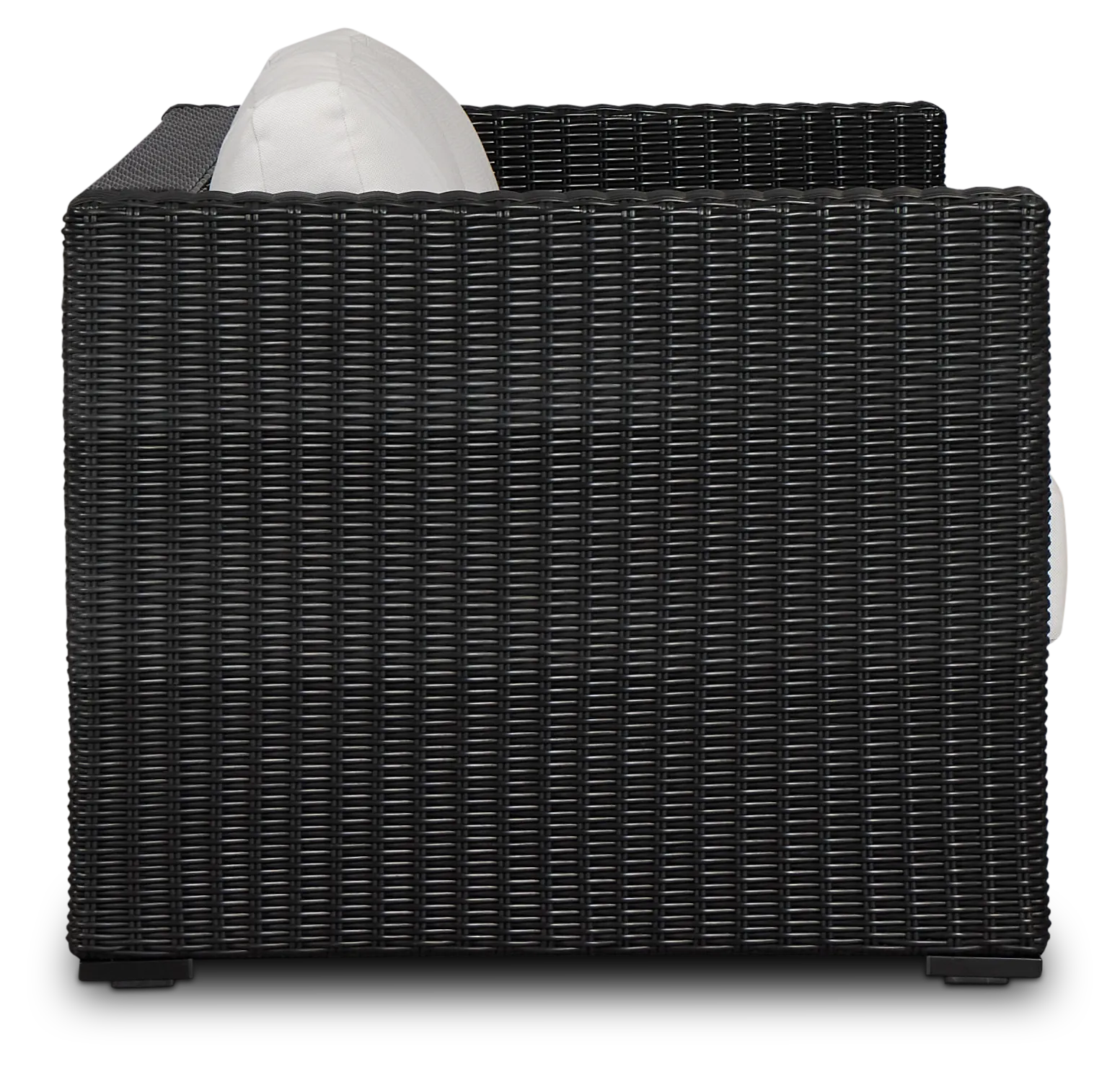 Montecito Black Sofa With Light Beige Cushions