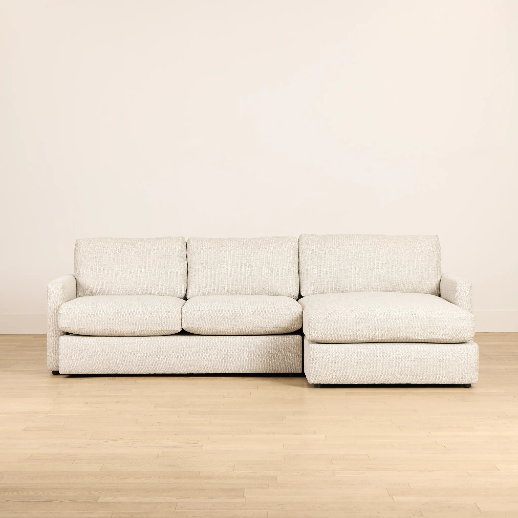 Maxwell Light Gray Fabric Right Chaise Sectional