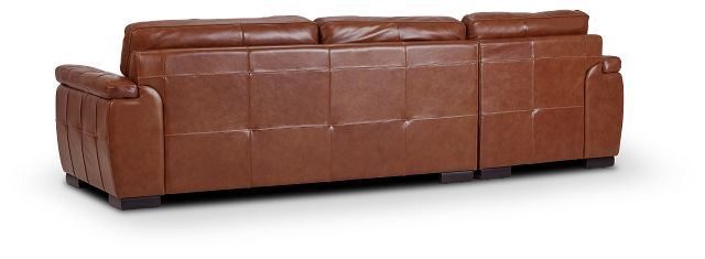 Braden Medium Brown Leather Small Left Chaise Sectional