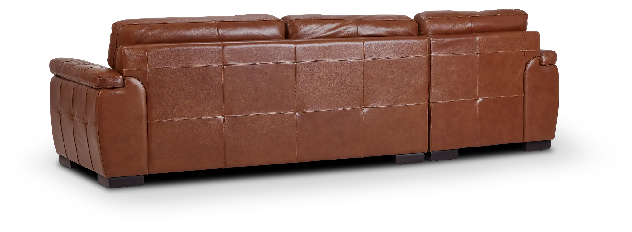 Braden Medium Brown Leather Small Left Chaise Sectional