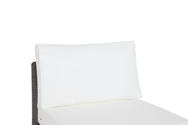 Tulum White Woven Armless Chair W/ Cushion