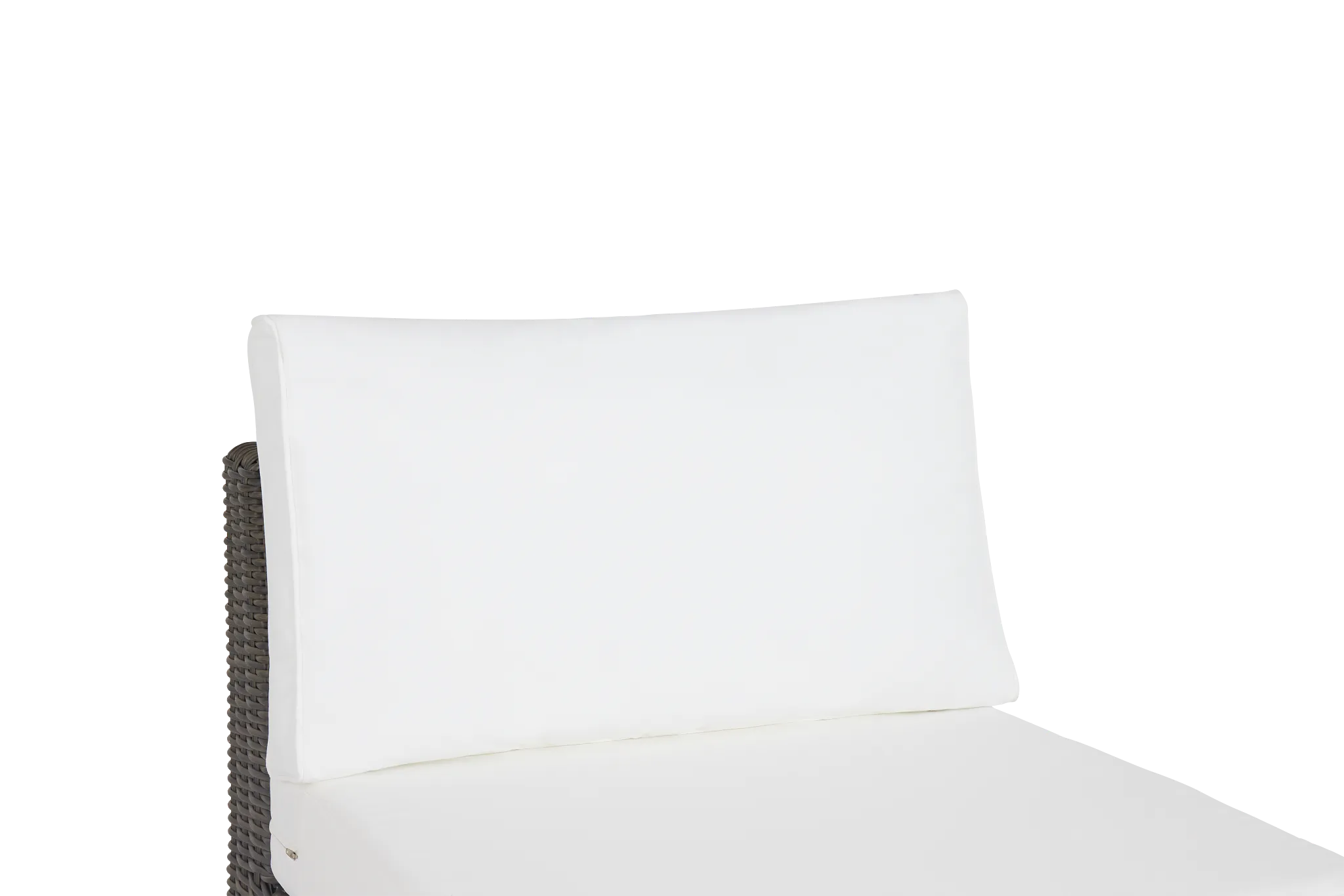 Tulum White Woven Armless Chair W/ Cushion