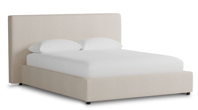 Grayton Revenue Beige 44" Upholstered Platform Bed