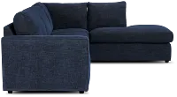 Davis Dark Blue Micro Right Bumper Sectional