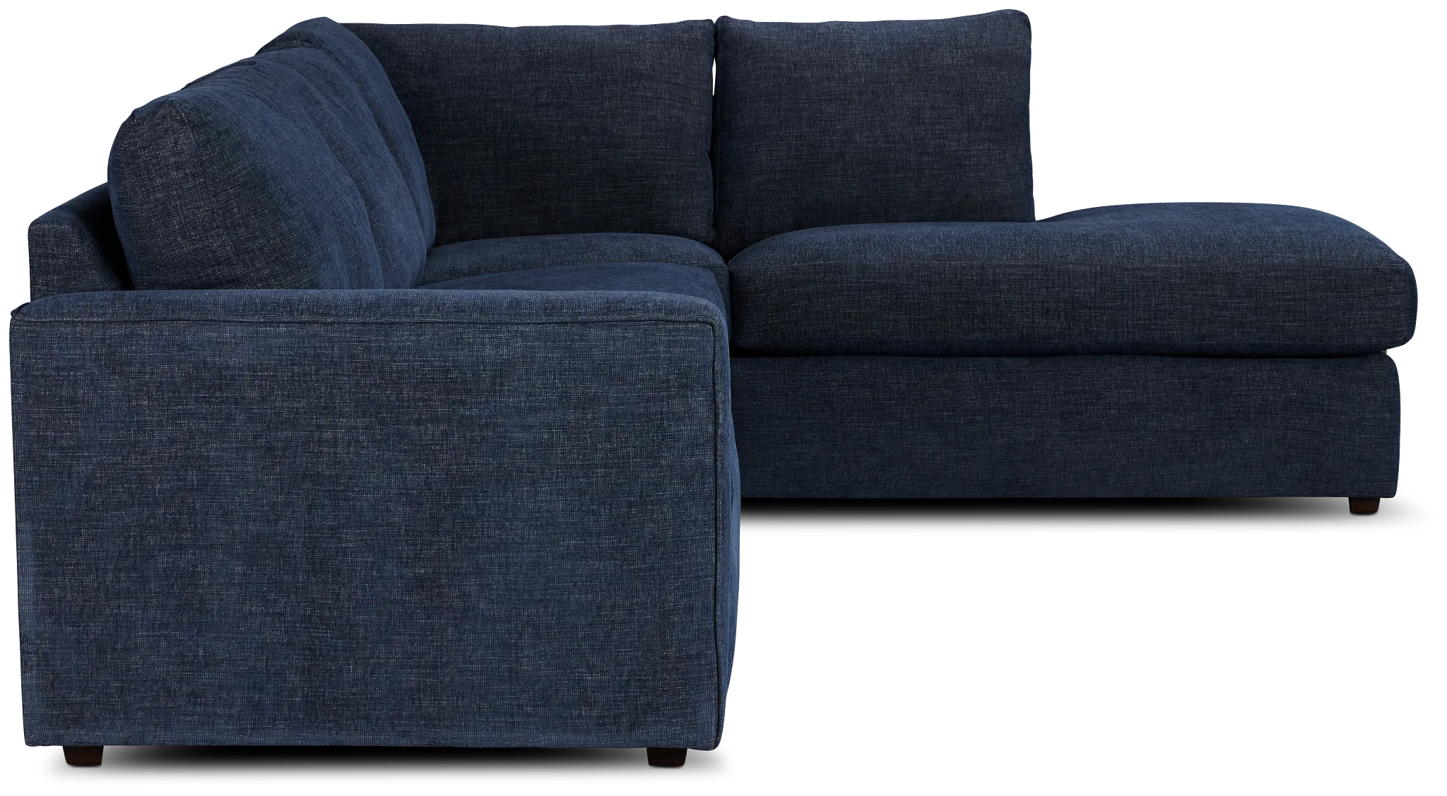 Davis Dark Blue Micro Right Bumper Sectional