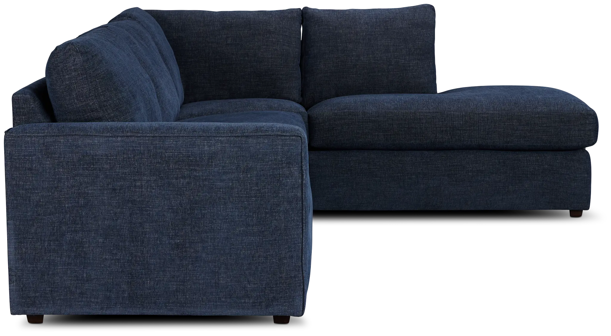 Davis Dark Blue Micro Right Bumper Sectional Davis Dark Blue Micro Right Bumper Sectional