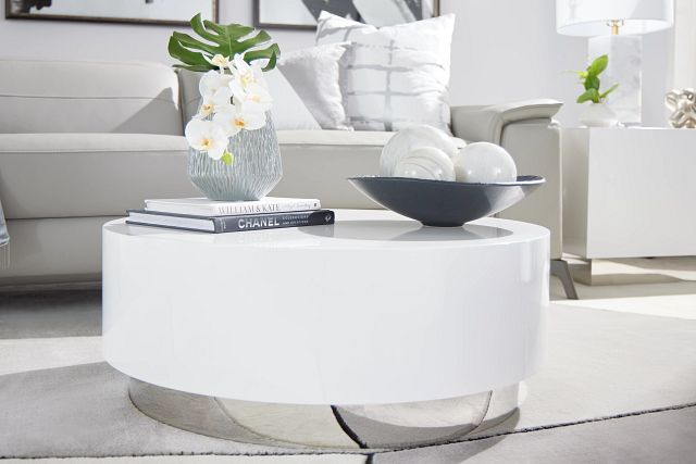 Camila White Round Coffee Table