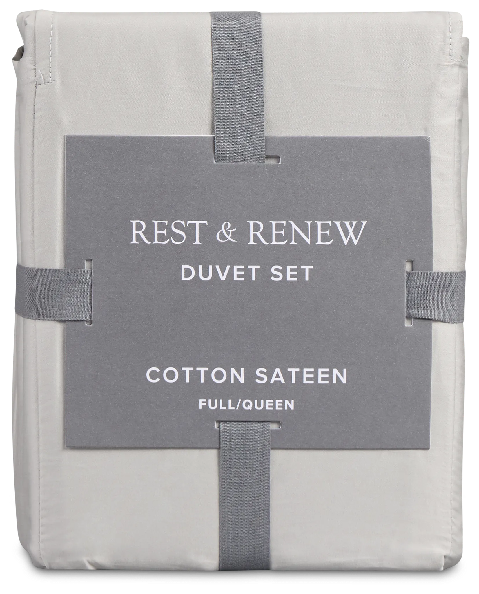 Rest & Renew Cotton Sateen Gray 300 Thread Duvet Set