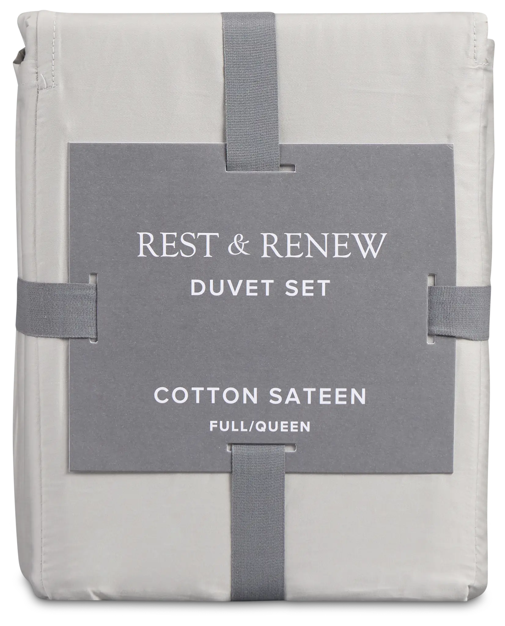 Rest & Renew Cotton Sateen Gray 300 Thread Duvet Set Rest & Renew Cotton Sateen Gray 300 Thread Duvet Set