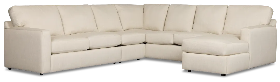 Rhodes Beige Fabric Large Right Chaise Sectional