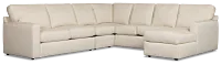 Rhodes Beige Fabric Large Right Chaise Sectional